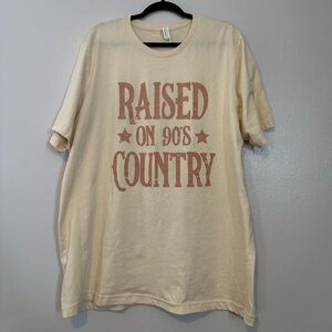 Raised on 90’s Country Bella Canvas Cream T-Shirt 2XL